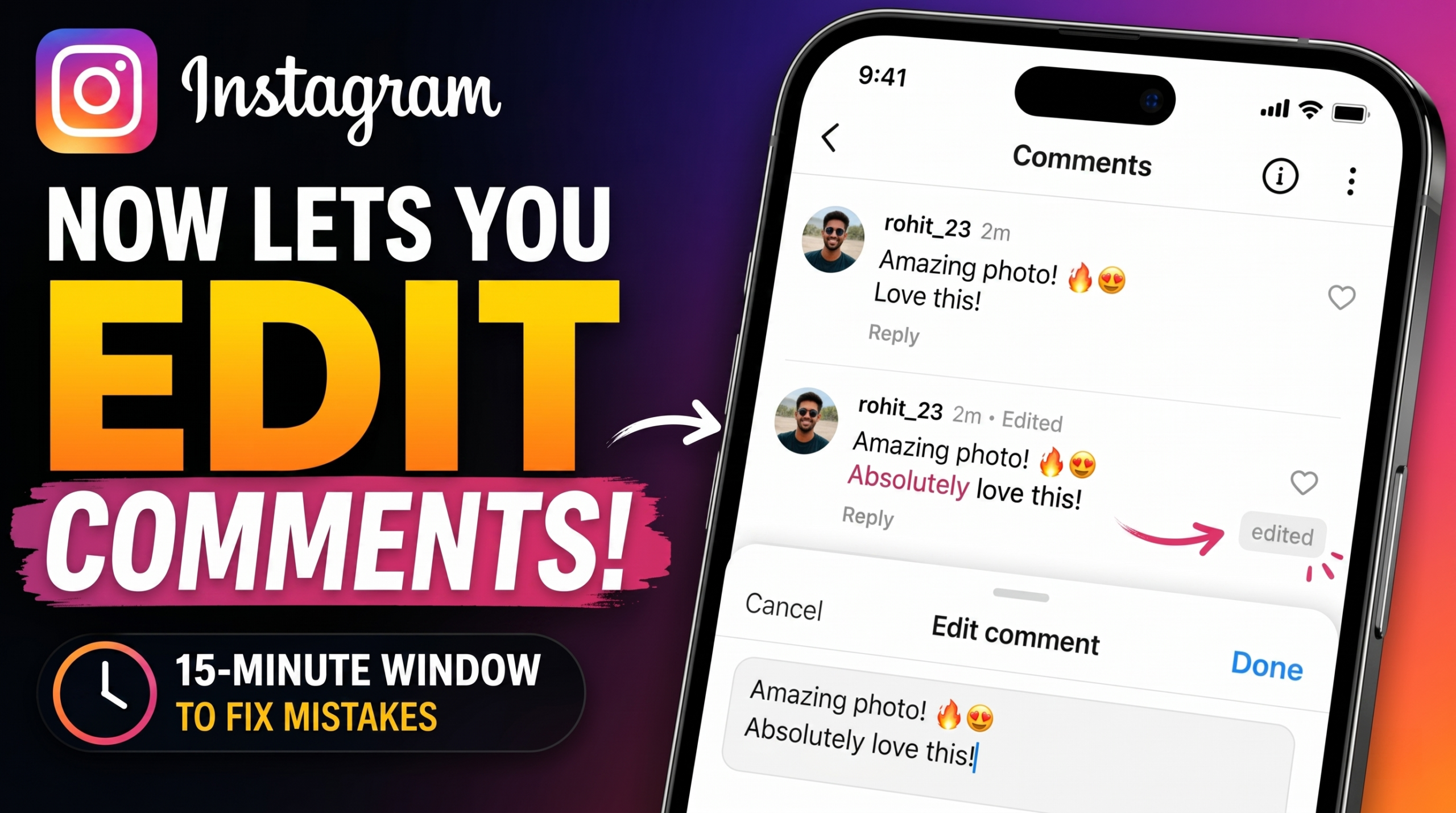 Instagram Introduces Comment Editing Feature for Users